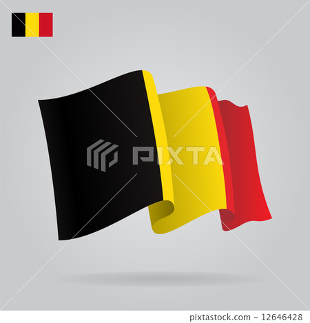 Flat and waving Belgian Flag. Vector Flat and waving Belgian Flag. Vector 12646428