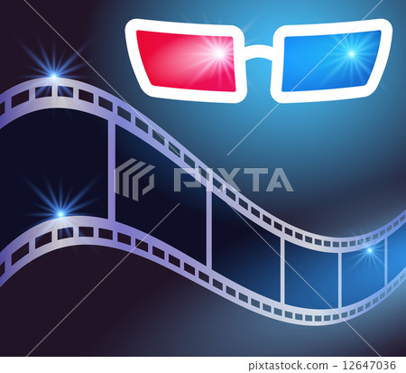 3d glasses and film strip 12647036
