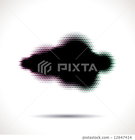 Halftone cloud shape with color aberrations 12647414