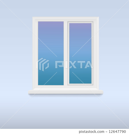 Closed, white plastic window. Closed, white plastic window. 12647790