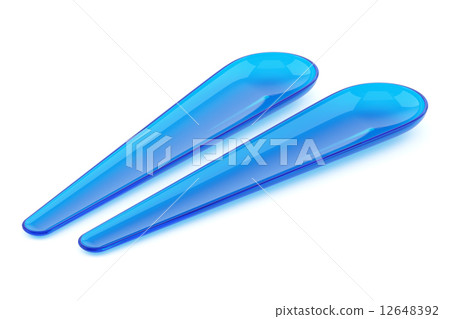 two salad spoons isolated on white background - Stock Illustration ...