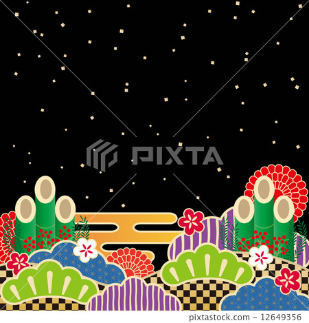 Background material - New Year's image (black) Background material - New Year's image (black) 12649356