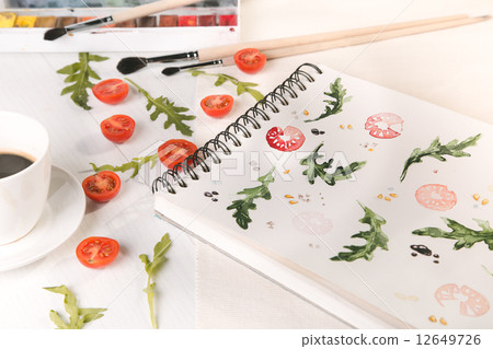 cherry tomatoes ans arugula cherry tomatoes ans arugula 12649726