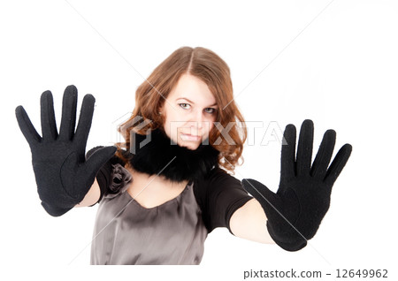 Pretty woman showing stop gesture Pretty woman showing stop gesture 12649962