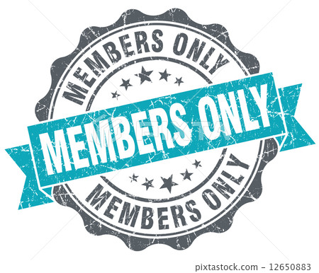 Members only blue grunge retro style isolated seal Members only blue grunge retro style isolated seal 12650883