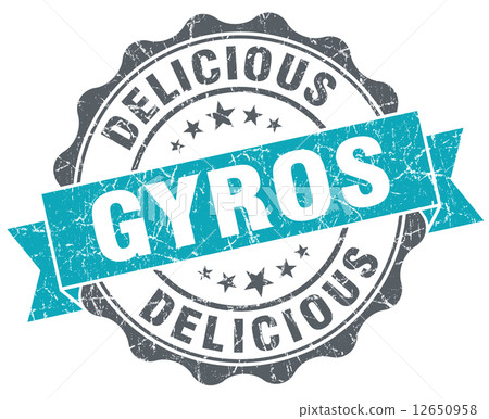 Gyros turquoise grunge retro vintage isolated seal 12650958