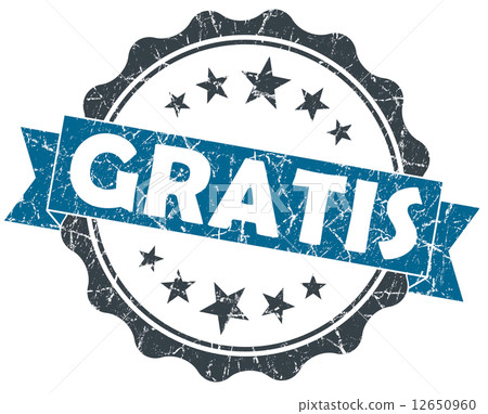 GRATIS blue grunge vintage seal isolated on white 12650960