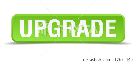 Upgrade green 3d realistic square isolated button 12651146