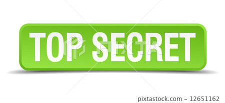 top secret green 3d realistic square isolated button top secret green 3d realistic square isolated button 12651162