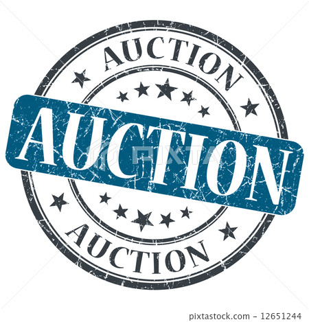 Auction blue grunge round stamp on white background Auction blue grunge round stamp on white background 12651244