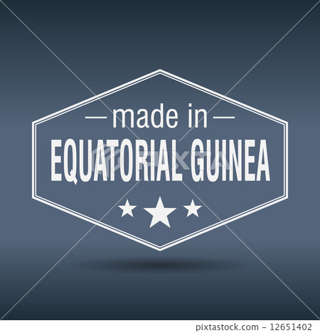 made in Equatorial Guinea hexagonal white vintage label 12651402