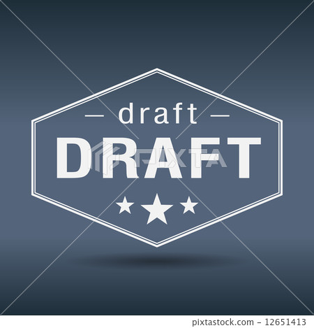 draft hexagonal white vintage retro style label 12651413