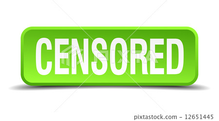 censored green 3d realistic square isolated button censored green 3d realistic square isolated button 12651445
