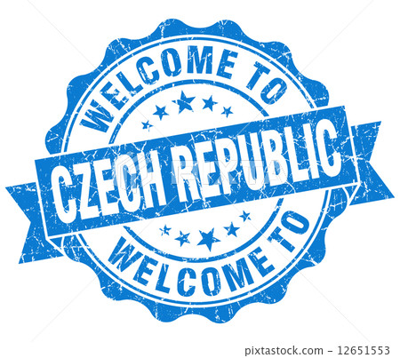Welcome to Czech republic blue grungy vintage isolated seal 12651553