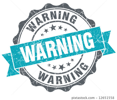Warning turquoise grunge retro style isolated seal 12651558