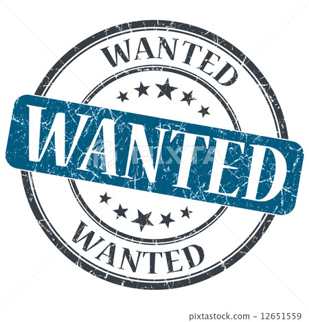 Wanted blue grunge round stamp on white background Wanted blue grunge round stamp on white background 12651559