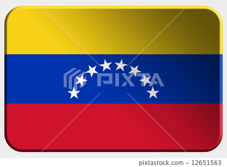 Venezuela 3D button on white background 12651563
