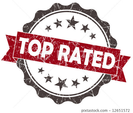 Top Rated red grunge vintage seal isolated on white Top Rated red grunge vintage seal isolated on white 12651572