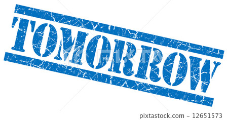 tomorrow blue square grunge textured isolated stamp tomorrow blue square grunge textured isolated stamp 12651573