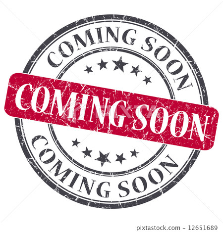 coming soon red round grungy stamp isolated on white background 12651689