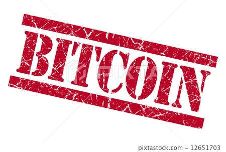 bitcoin red square grungy isolated rubber stamp 12651703