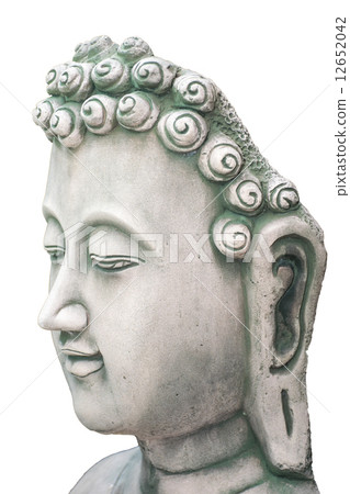 Buddha head isolated on white 12652042