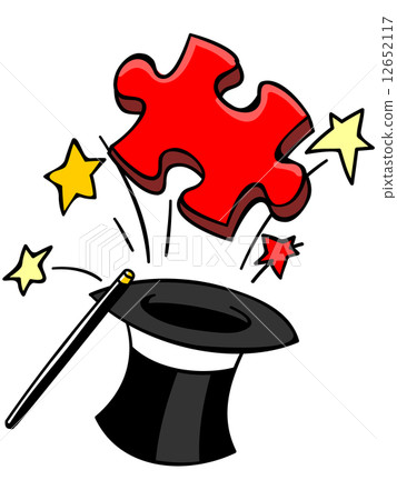 A piece of a puzzle that jumps out of a silk hat A piece of a puzzle that jumps out of a silk hat 12652117
