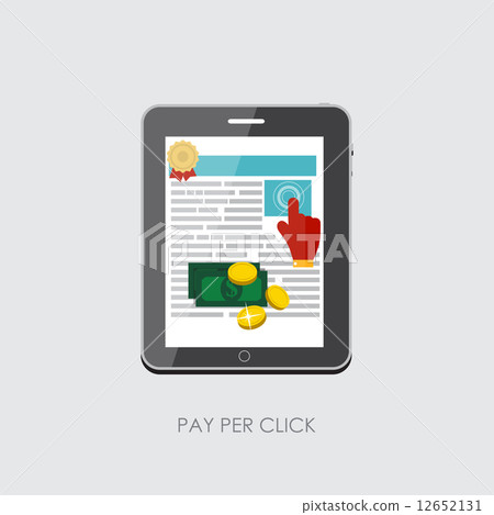 Pay Per Click Flat Concept for Web Marketing. Vector Illustration 12652131