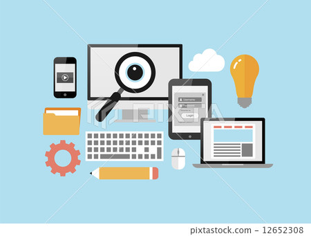 Computer, tablet PC, smart phone, notebook with flat ui design elements Computer, tablet PC, smart phone, notebook with flat ui design elements 12652308