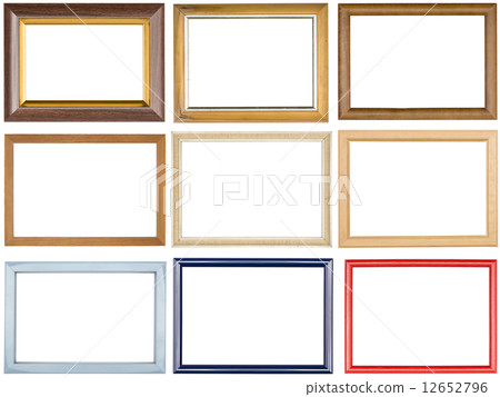 collection of old used picture frames, isolated on white collection of old used picture frames, isolated on white 12652796