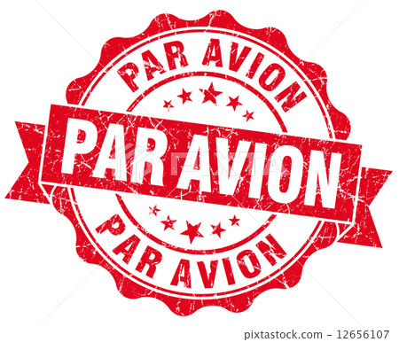 Par avion grunge round red seal Par avion grunge round red seal 12656107