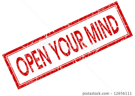 Open your mind red square grungy stamp isolated on white background Open your mind red square grungy stamp isolated on white background 12656111