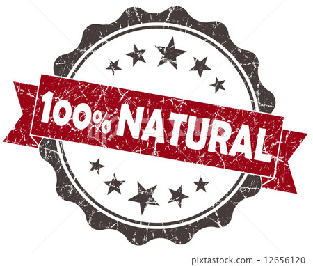 NATURAL red grunge vintage seal isolated on white 12656120