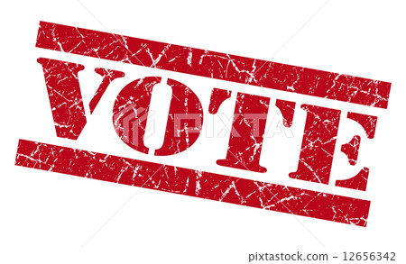 Vote red grunge stamp Vote red grunge stamp 12656342