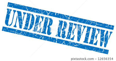under review blue square grunge textured isolated stamp 12656354