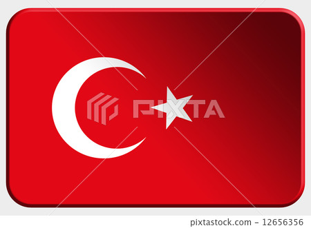 Turkey 3D button on white background Turkey 3D button on white background 12656356