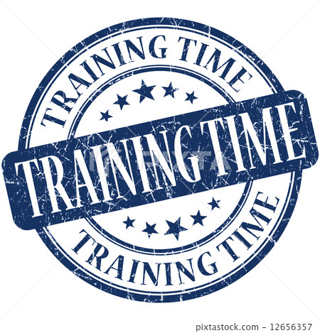 Training time blue round grungy vintage rubber stamp Training time blue round grungy vintage rubber stamp 12656357