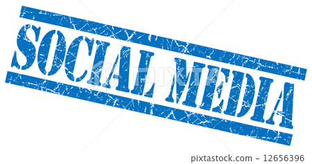 social media blue square grunge textured isolated stamp social media blue square grunge textured isolated stamp 12656396