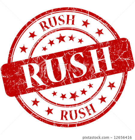 Rush grunge red round stamp Rush grunge red round stamp 12656416