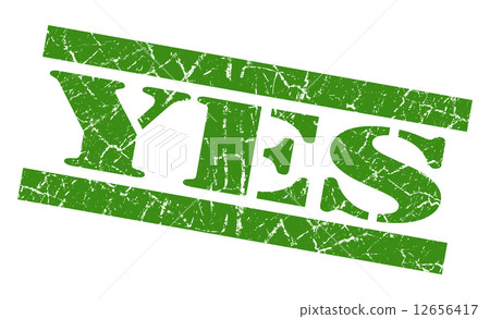 Yes green grunge stamp 12656417