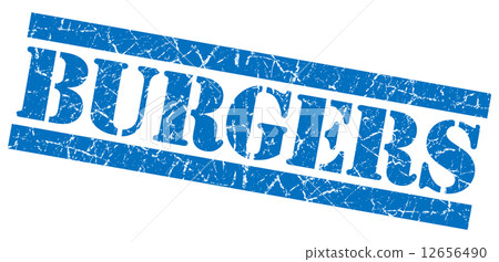 Burgers grunge blue stamp 12656490