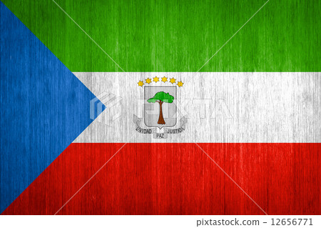 Equatorial Guinea Flag on wood background 12656771