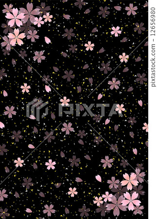 櫻花新年的卡片背景 12656980