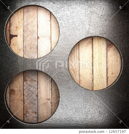 metal on wooden background metal on wooden background 12657197
