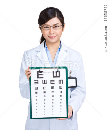Optician with eye chart Optician with eye chart 12658732