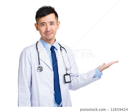 Medical doctor with hand present 12659424