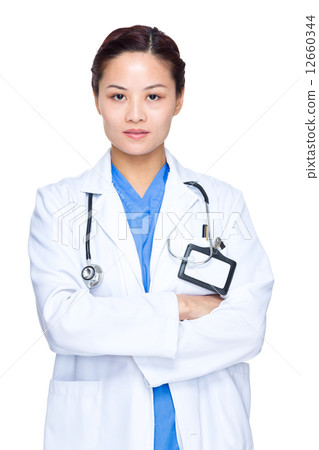 Serious medical woman doctor portrait 12660344