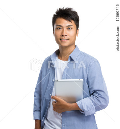 Asian man with digital tablet 12660746