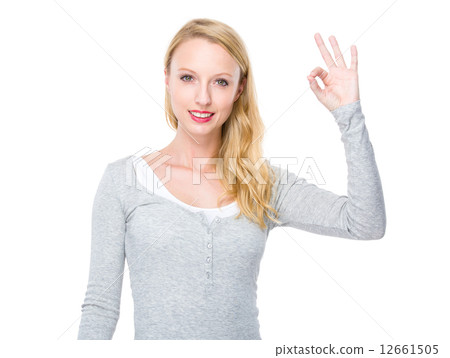 Woman with ok sign 12661505