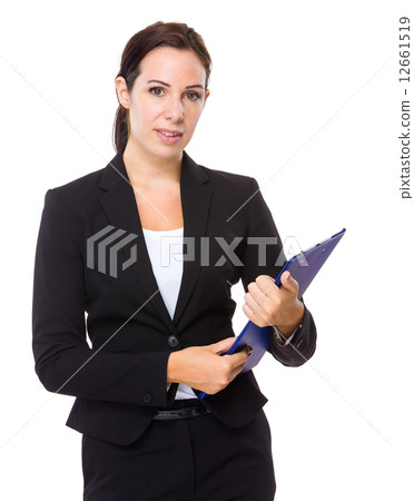 Business woman with clipboard Business woman with clipboard 12661519